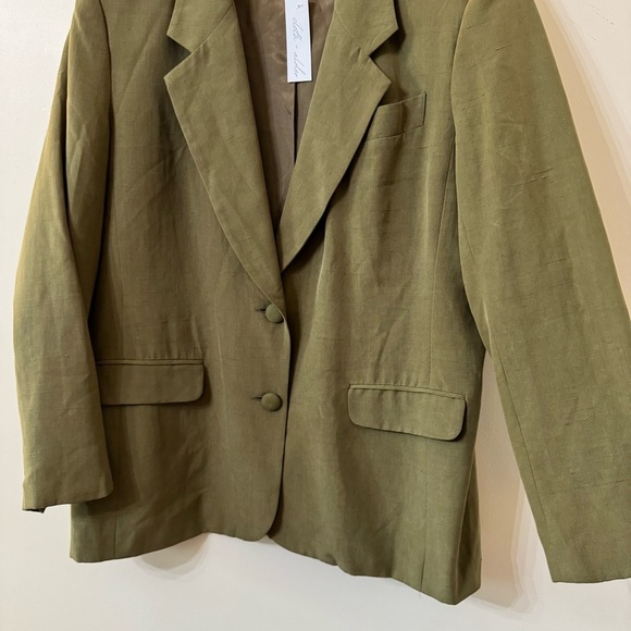 vintage Alfred DUNNER 100% silk blazer - size 14 - Picture 7 of 8